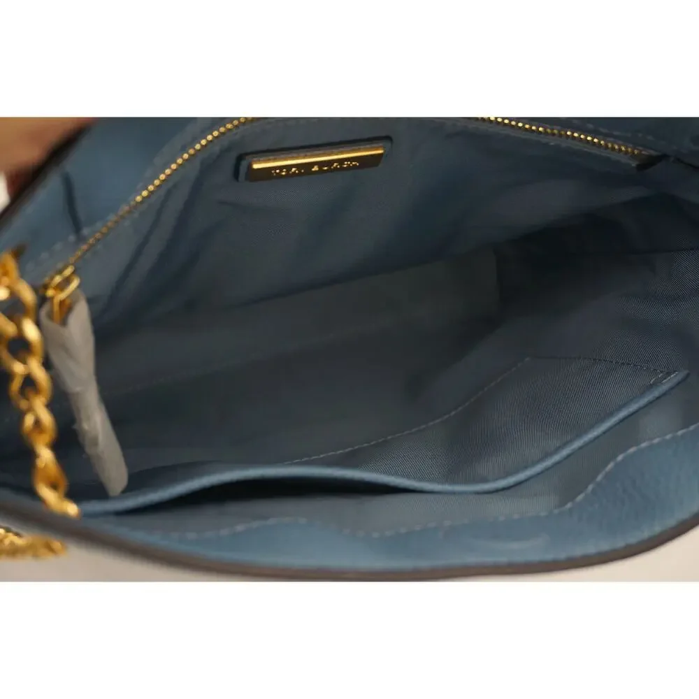 Tory Burch Everly Swingpack Crossbody Bag Logo $428 shoulder chain Blue Yonder